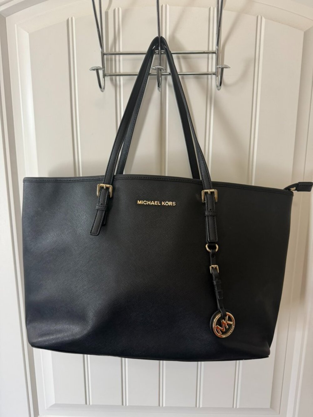 Michael Kors Jet Set Large Black Work Tote Bag